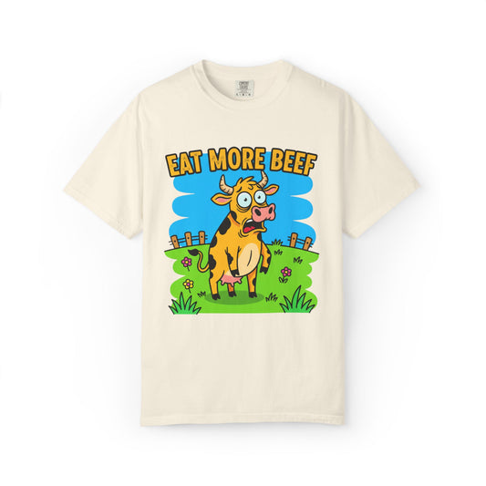 Eat More Beef cow illustration T-Shirt | cartoon farm graphic tee
