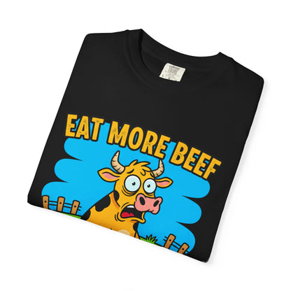 Eat More Beef cow illustration T-Shirt | cartoon farm graphic tee