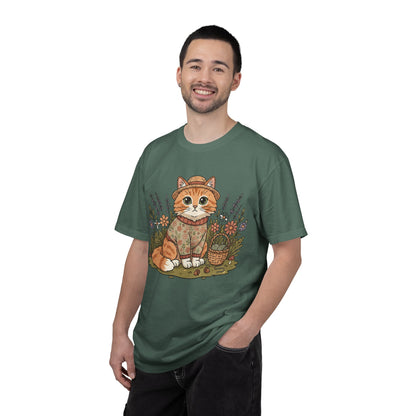 Autumn Ginger Cat Illustration T-shirt | Cozy Sweater Cat Art