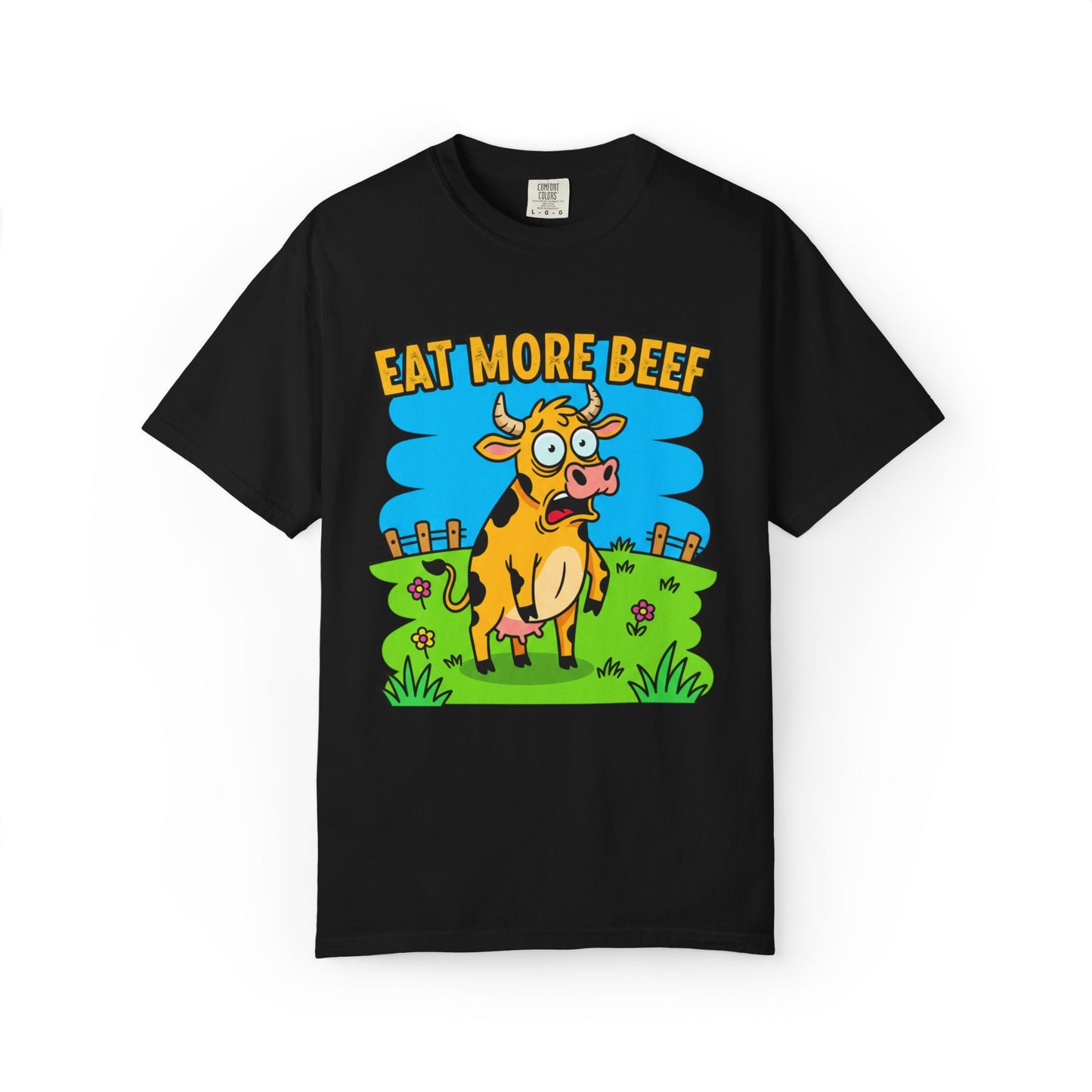 Eat More Beef cow illustration T-Shirt | cartoon farm graphic tee