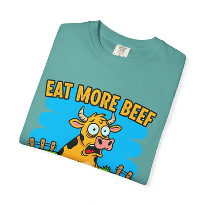 Eat More Beef cow illustration T-Shirt | cartoon farm graphic tee
