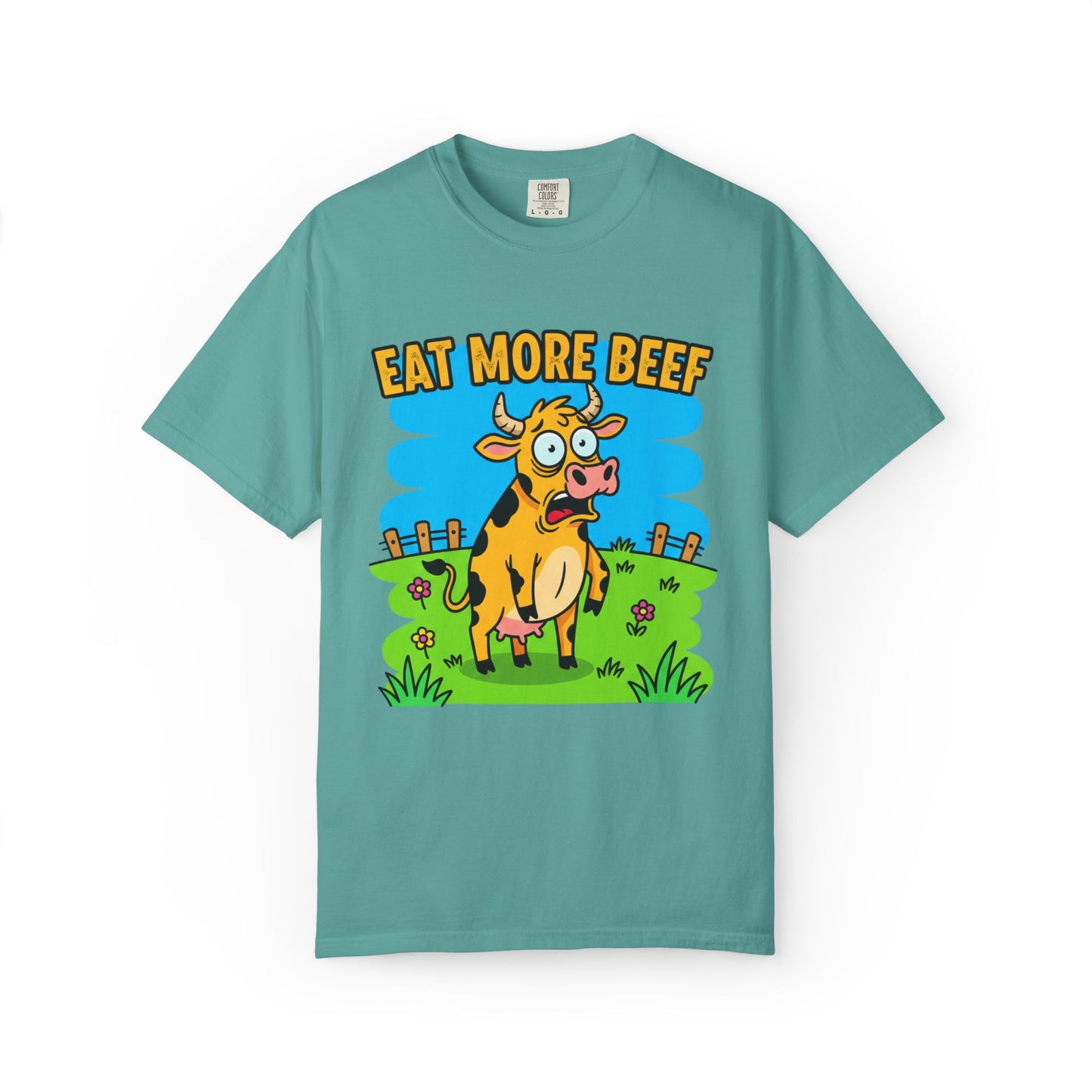 Eat More Beef cow illustration T-Shirt | cartoon farm graphic tee