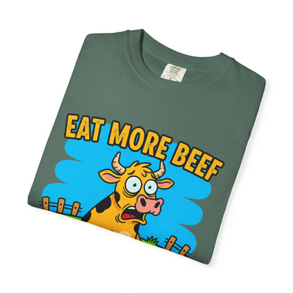 Eat More Beef cow illustration T-Shirt | cartoon farm graphic tee