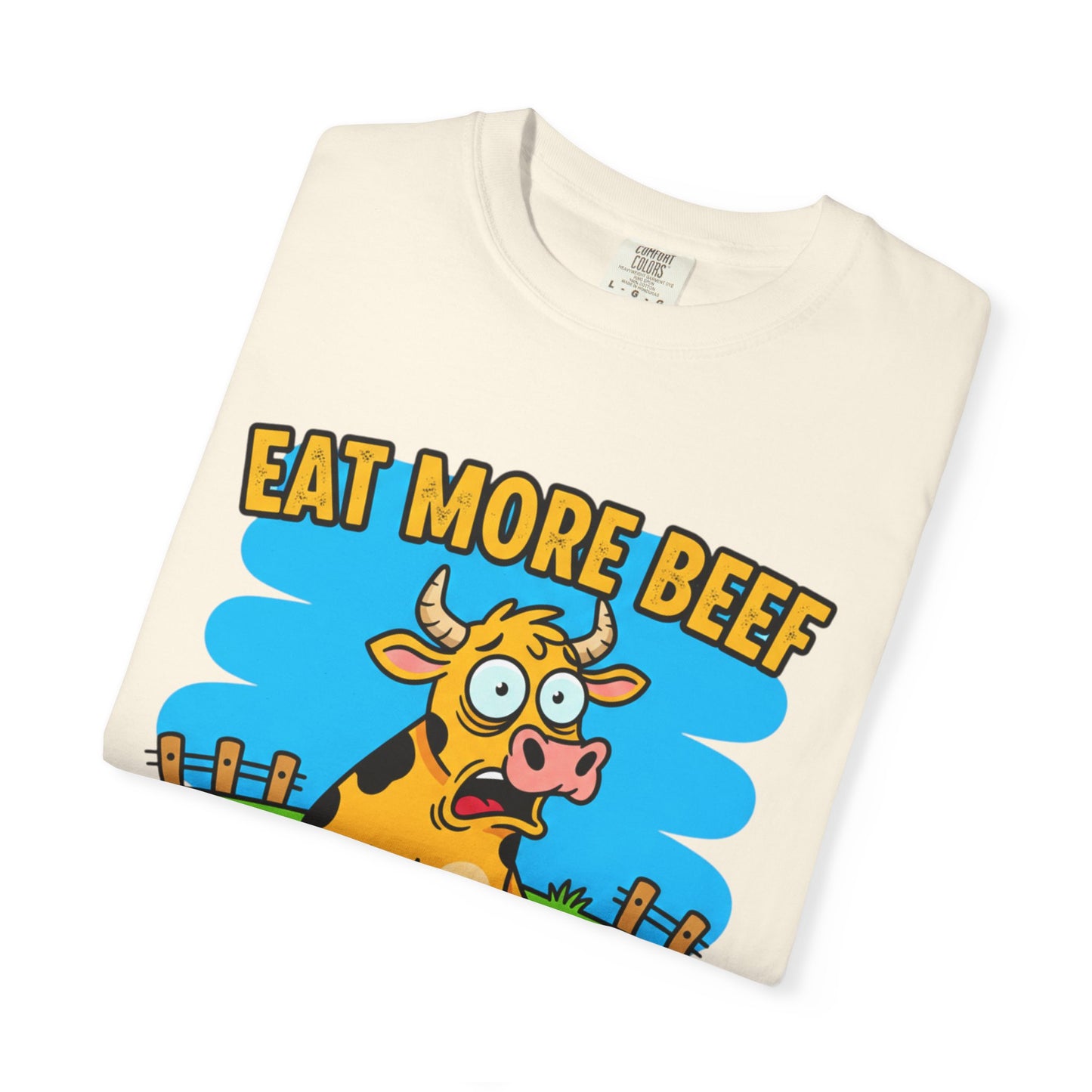 Eat More Beef cow illustration T-Shirt | cartoon farm graphic tee